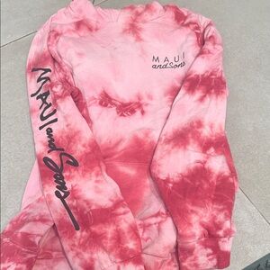 Maui and Sons Red Tie-Dye Sweatshirt